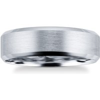 Platinum 6mm Mens Edged Fancy Wedding Ring - Ring Size S