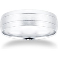 Platinum Mens 2 Groove Fancy Wedding Ring - Ring Size P