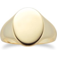9ct Yellow Gold Oval Plain Signet Ring - Ring Size M at Goldsmiths Jewellery 9ct Yellow Gold Oval Plain Signet Ring - Ring Size M.