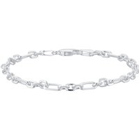 Sterling Silver Mixed Cut Belcher Chain Bracelet