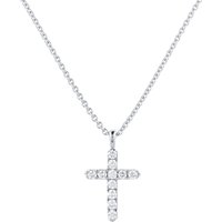 Fortune 18ct White Gold 0.22cttw Diamond Cross Pendant