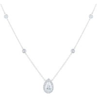 18ct White Gold 1.40cttw Pear Cut Halo Diamond Pendant at Goldsmiths Jewellery 18ct White Gold 1.40cttw Pear Cut Halo Diamond Pendant.