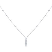 9ct White Gold 0.20cttw Diamond Trilogy Necklace