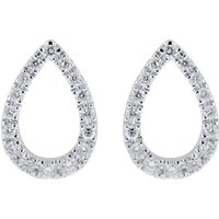 9ct White Gold 0.10cttw Diamond Open Pear Stud Earrings
