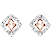 Floresco 18ct White & Rose Gold 0.20ct Diamond Shape Filigree Stud Earrings at Goldsmiths Jewellery Floresco 18ct White & Rose Gold 0.20ct Diamond Shape Filigree Stud Earrings.