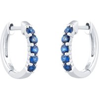 18ct White Gold Sapphire Hoop Earrings at Goldsmiths Jewellery 18ct White Gold Sapphire Hoop Earrings.