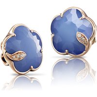 Petit Joli Earrings in 18ct Rose Gold with Blue Moon gem and Diamonds