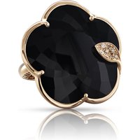 Ton Joli Ring in 18ct Rose Gold with Onyx - Ring Size N