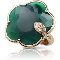 Ton Joli Ring in 18ct Rose Gold with Green Agate - Ring Size M