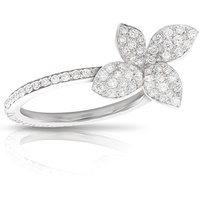 Petit Garden Small Flower Ring in 18ct White Gold with Diamonds - Ring Size M