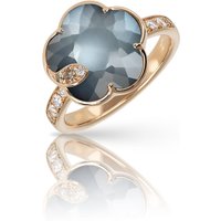 Petit Joli Rings in 18ct Rose with Lunar Night Blue gem and Diamonds - Ring Size N
