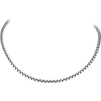 Sterling Silver 4mm Antique Plated Boxed Belcher Chain Necklace