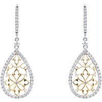 Floresco 18ct White & Yellow Gold 0.50ct Diamond Pear Filigree Drop Earrings at Goldsmiths Jewellery Floresco 18ct White & Yellow Gold 0.50ct Diamond Pear Filigree Drop Earrings.