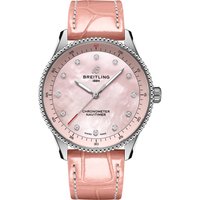 Navitimer 32mm Ladies Watch Pink Mother Of Pearl Alligator