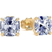 18ct Yellow Gold 2.00cttw Cushion Cut Lab Grown Diamond Solitaire Stud Earrings