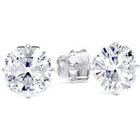9ct White Gold Compass Set 1.50cttw Cushion Cut Lab Grown Diamond Solitaire Stud Earrings