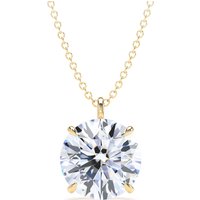 9ct Yellow Gold 4.00cttw Brilliant Cut Lab Grown Diamond Solitaire Pendant