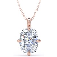 9ct Rose Gold Compass Set 4.00cttw Elongated Cushion Cut Lab Grown Diamond Pendant