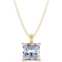 9ct Yellow Gold 2.00cttw Princess Cut Lab Grown Diamond Pendant
