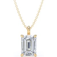 18ct Yellow Gold 2.50cttw Emerald Cut Lab Grown Diamond Pendant