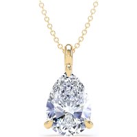 18ct Yellow Gold 3.00cttw Pear Cut Lab Grown Diamond Pendant