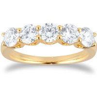 18ct Yellow Gold 1.50cttw Brilliant Cut Lab Grown Diamond 5 Stone Eternity Ring - Ring Size P