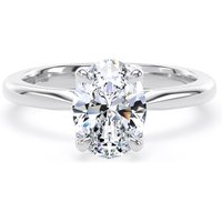 Platinum 1.50cttw Oval Cut Lab Grown Diamond Solitaire Engagement Ring - Ring Size Q