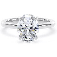 Platinum 2.00cttw Oval Cut Lab Grown Diamond Solitaire Engagement Ring - Ring Size L