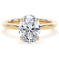 18ct Yellow Gold 2.00cttw Oval Cut Lab Grown Diamond Solitaire Engagement Ring - Ring Size P
