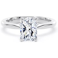 Platinum 1.50cttw Radiant Cut Lab Grown Diamond Solitaire Engagement Ring - Ring Size Q