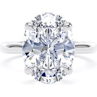 Platinum 5.00cttw Oval Cut Lab Grown Diamond Solitaire Engagement Ring - Ring Size P