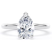 Platinum 1.50cttw Pear Cut Lab Grown Diamond Solitaire Engagement Ring - Ring Size Q