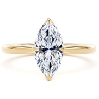 18ct Yellow Gold 1.50cttw Marquise Cut Lab Grown Diamond Solitaire Engagement Ring - Ring Size L