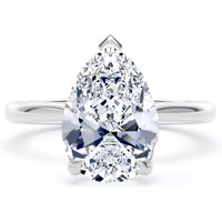 Platinum 3.00cttw Pear Cut Lab Grown Diamond Solitaire Engagement Ring - Ring Size O