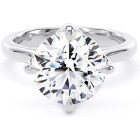 Platinum 4.00cttw Compass Set Brilliant Cut Lab Grown Diamond Solitaire Engagement Ring - Ring Size F