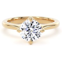 18ct Yellow Gold 1.50cttw Compass Set Brilliant Cut Lab Grown Diamond Solitaire Engagement Ring - Ring Size U