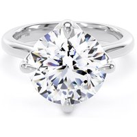 18ct White Gold 5.00cttw Compass Set Brilliant Cut Lab Grown Diamond Solitaire Engagement Ring - Ring Size P