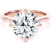18ct Rose Gold 4.00cttw Compass Set Brilliant Cut Lab Grown Diamond Solitaire Engagement Ring - Ring Size M