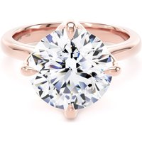 18ct Rose Gold 5.00cttw Compass Set Brilliant Cut Lab Grown Diamond Solitaire Engagement Ring - Ring Size S.5