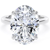 Platinum 7.00cttw Oval Cut Lab Grown Diamond Solitaire Engagement Ring - Ring Size X