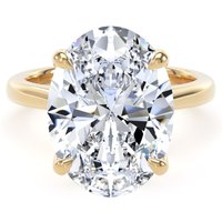 18ct Yellow Gold 7.00cttw Oval Cut Lab Grown Diamond Solitaire Engagement Ring - Ring Size J
