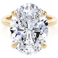 18ct Yellow Gold 10.00cttw Oval Cut Lab Grown Diamond Solitaire Engagement Ring - Ring Size G