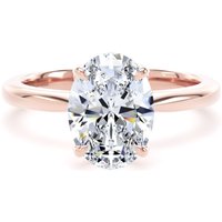 18ct Rose Gold 2.00cttw Oval Cut Lab Grown Diamond Solitaire Engagement Ring - Ring Size I.5