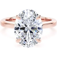 18ct Rose Gold 4.00cttw Oval Cut Lab Grown Diamond Solitaire Engagement Ring - Ring Size S