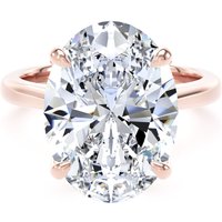 18ct Rose Gold 7.00cttw Oval Cut Lab Grown Diamond Solitaire Engagement Ring - Ring Size G