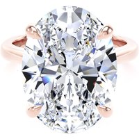 18ct Rose Gold 10.00cttw Oval Cut Lab Grown Diamond Solitaire Engagement Ring - Ring Size T.5