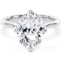 Platinum Compass Set 3.00cttw Oval Cut Lab Grown Diamond Solitaire Engagement Ring - Ring Size L.5