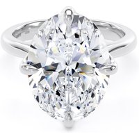 Platinum Compass Set 7.00cttw Oval Cut Lab Grown Diamond Solitaire Engagement Ring - Ring Size W