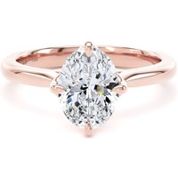 18ct Rose Gold Compass Set 1.50cttw Oval Cut Lab Grown Diamond Solitaire Engagement Ring - Ring Size Y.5