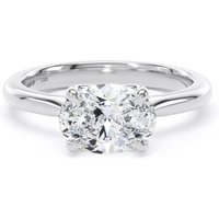 Platinum East-West 1.50cttw Oval Cut Lab Grown Diamond Solitaire Engagement Ring - Ring Size S.5